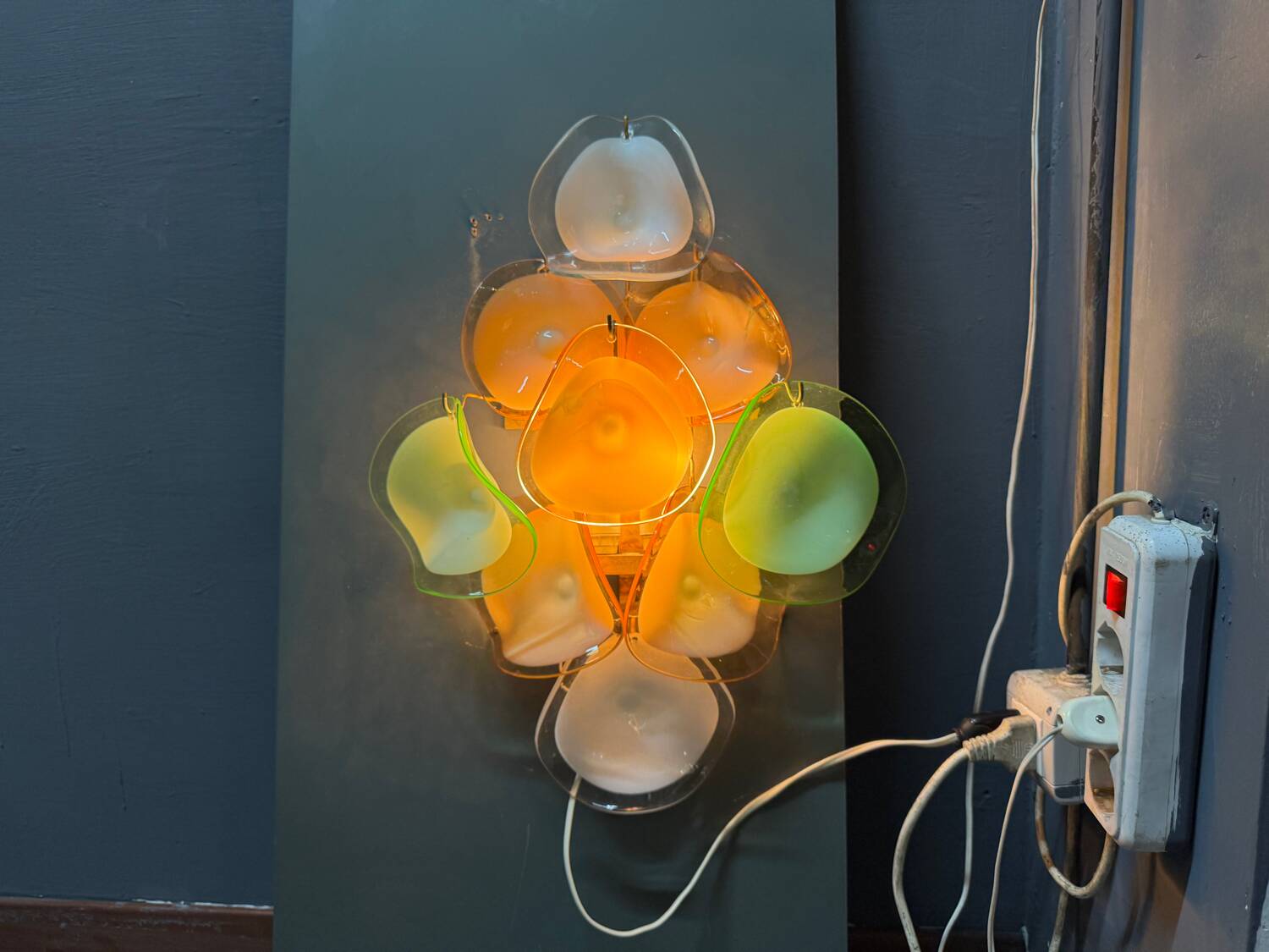 Appliques murales en verre de Murano, lot de 2, années 1970