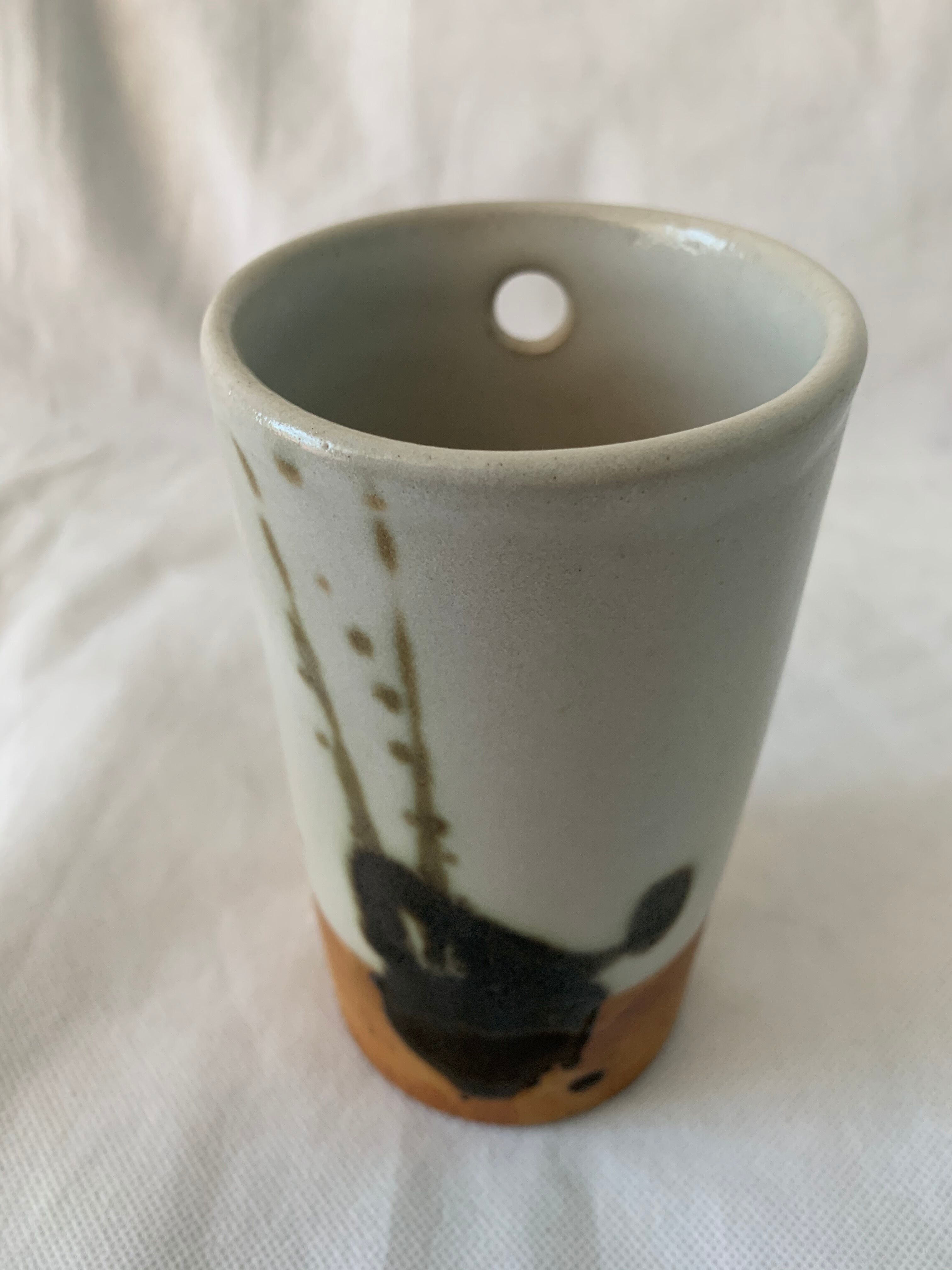 Enamelled sandstone vase Pottery of La Colombe 1975