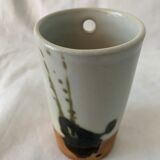 Enamelled sandstone vase Pottery of La Colombe 1975