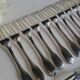 12 Christofle Versailles model cake forks in silver-plated metal.