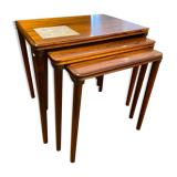 Danish rosewood nesting tables Delft insert