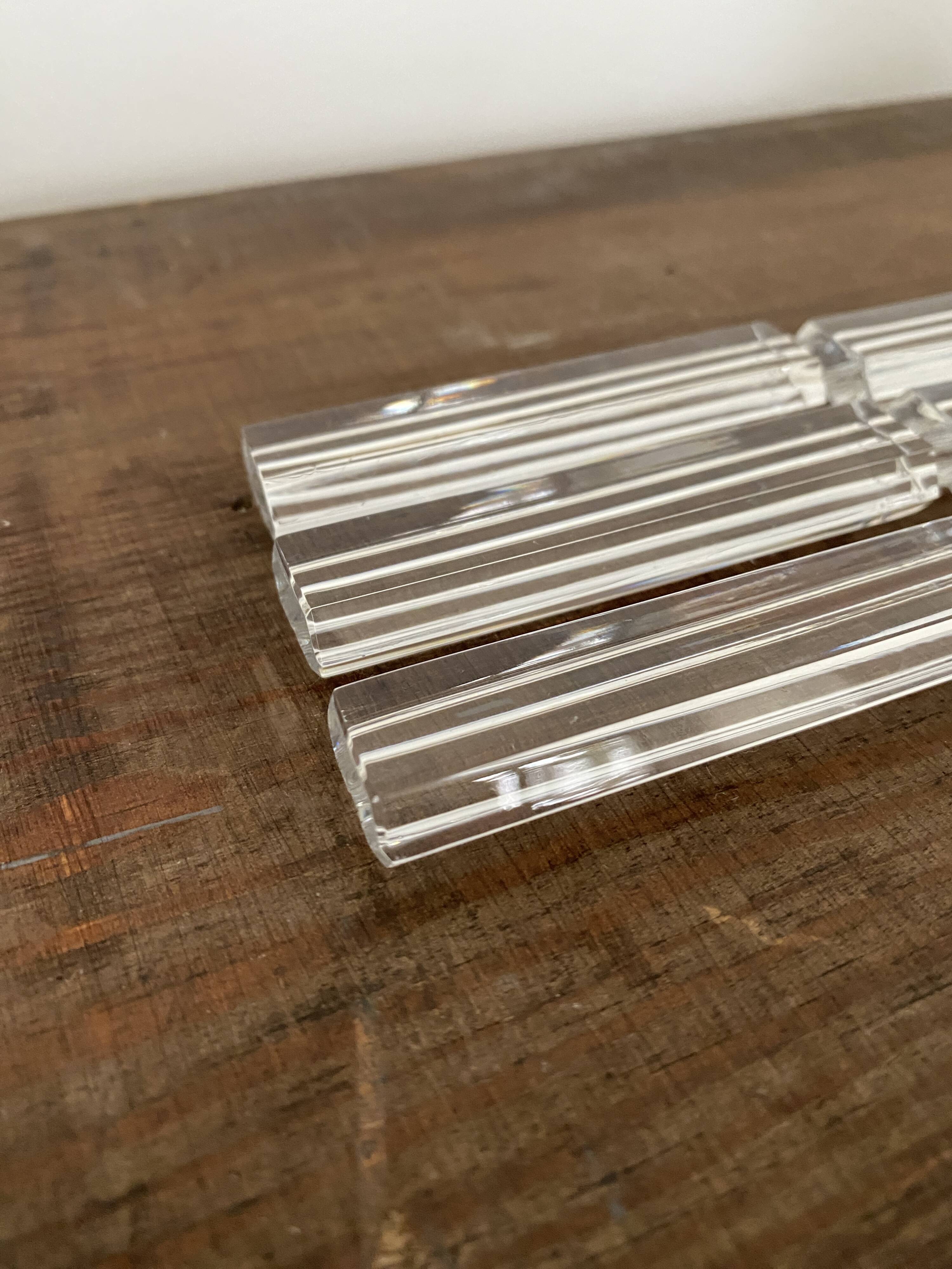 Vintage knife holders of 6, in glass