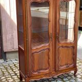 Louis XV display case in solid wood