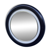 Miroir rond vintage en résine brune – design moderniste années 70