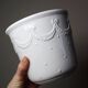 Decorative cache-pot in white faience, vintage shabby chic from Bassano, Italy.