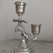 Two-arm metal candlestick