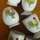 Vintage egg cups, salt and pepper shakers