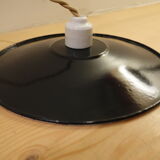 Black enamelled suspension - porcelain rosette