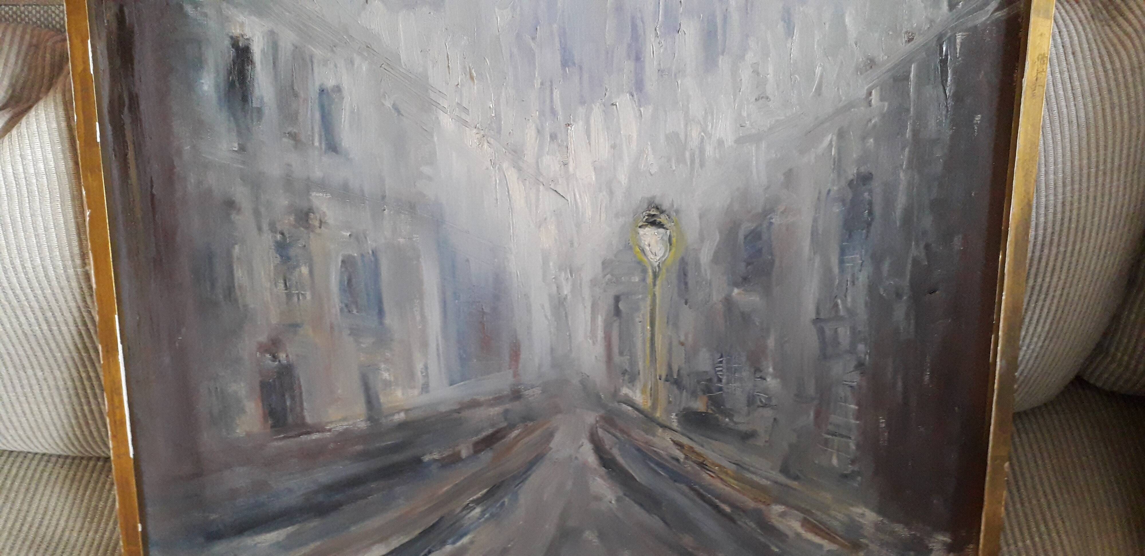 Old oil painting on canvas