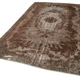 Handmade rustic anatolian 1980s 192 cm x 332 cm brown rug