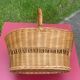 Old large wicker harvest or shopping basket TBE