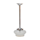 Hanging lamp round ball in vintage art deco gold frosted glass