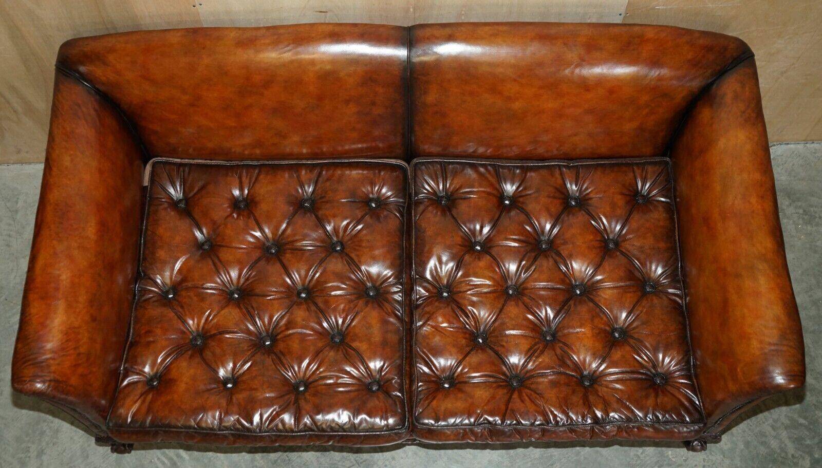 Renovated Victorian Chesterfield Sofa in Leather by Howard & Son