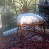 Chaise vintage en rotin et bambou, France, des années 1960