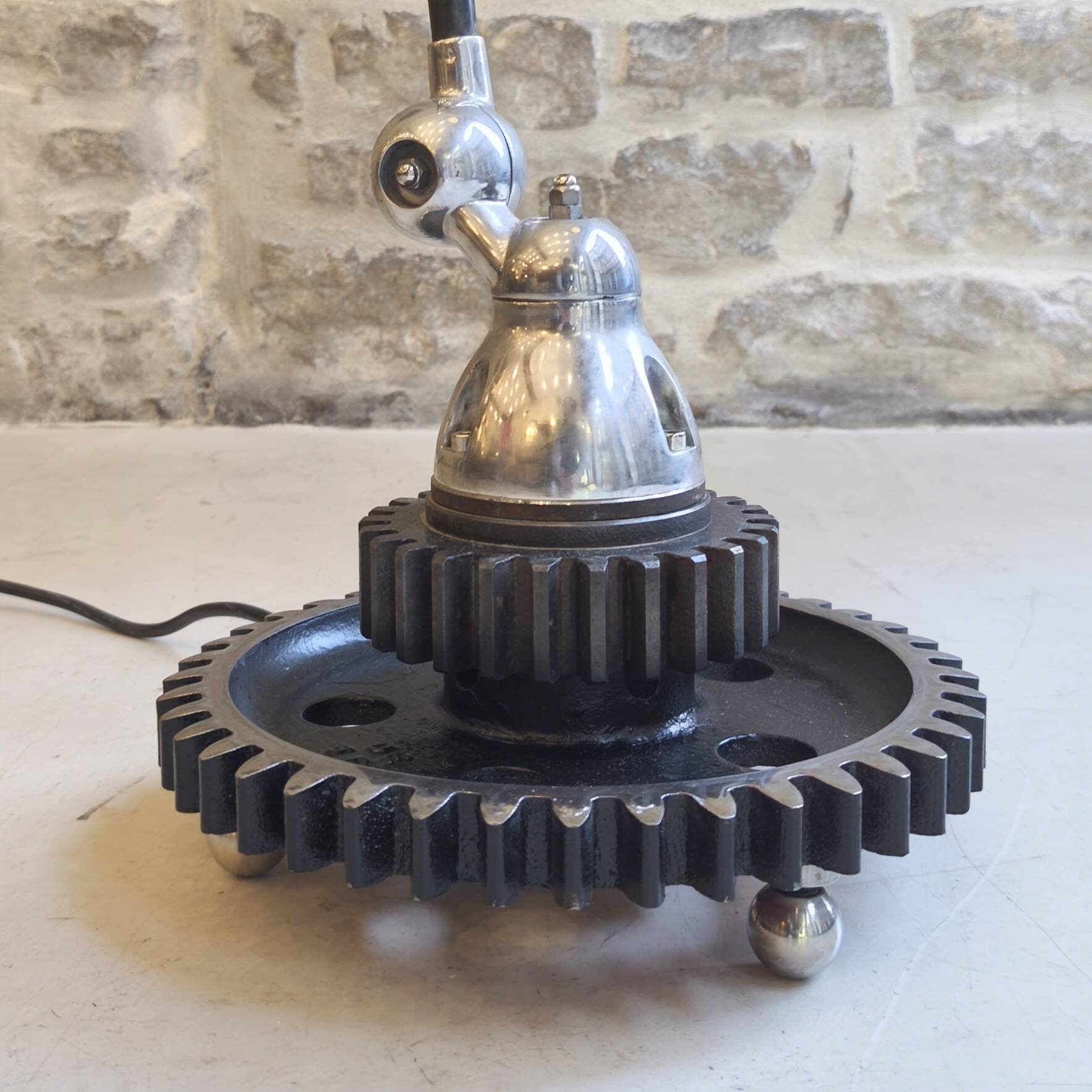 Vintage industrial floor lamp with 3 arms, Jieldé