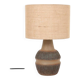 Handmade Søholm / Einar Johansen ceramic table lamp with jute lampshade / Mid-century Danish modern design / 1960s / 1970s