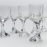 6 Baccarat wine glasses from the rare Narcisse model, 1971