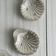Pair of silver shell bowls
