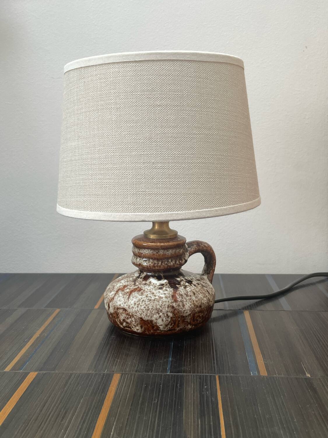 pair of ceramic bedside lamps "Fat-Lava", origin West Germany