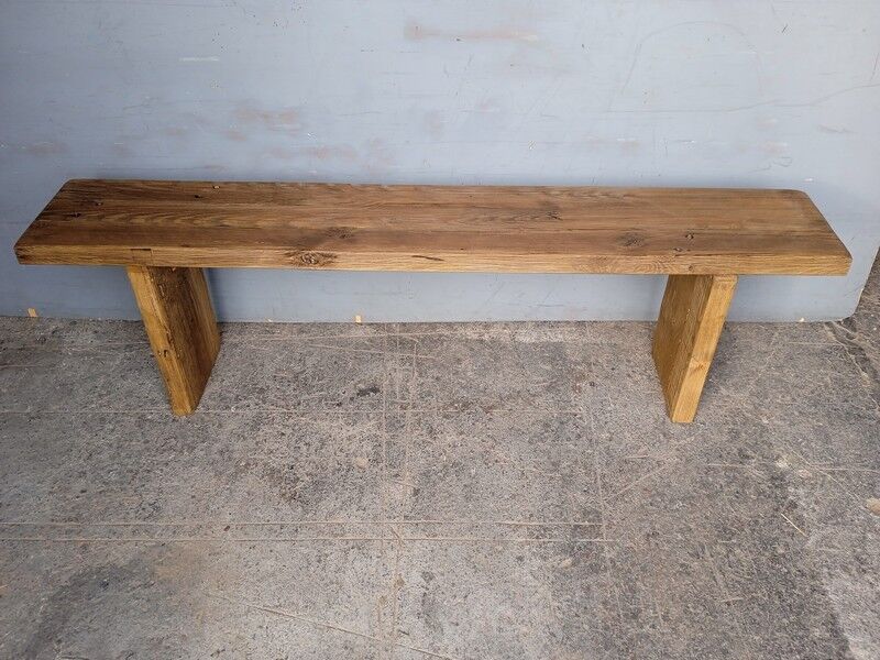 Solid wood bench patinated 160cm
