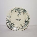 Soup plate of the earthenware factory of Salins model Cyclamen, iron earth