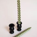 Pair of glass candle holders