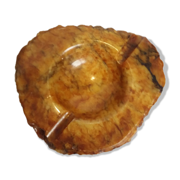 Caramel ocher alabaster ashtray Romano Bianchi Italy
