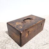 Old wooden box with locker