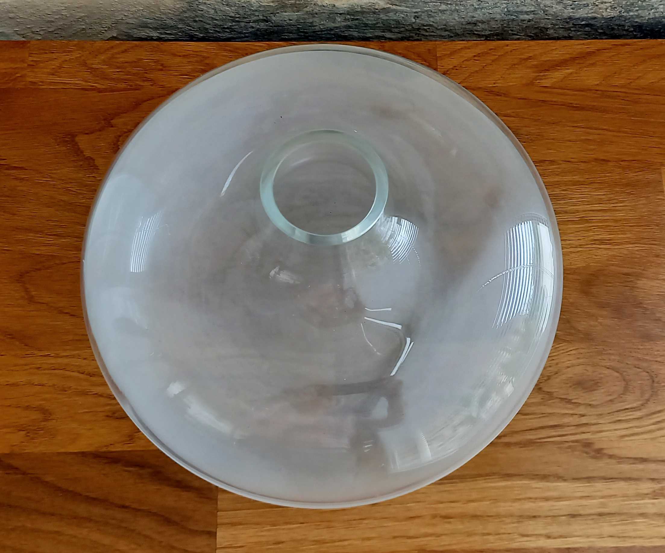 Glass flattened belly ball vase
