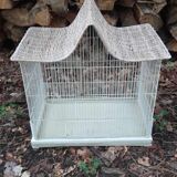 Iron and wicker bird cage
