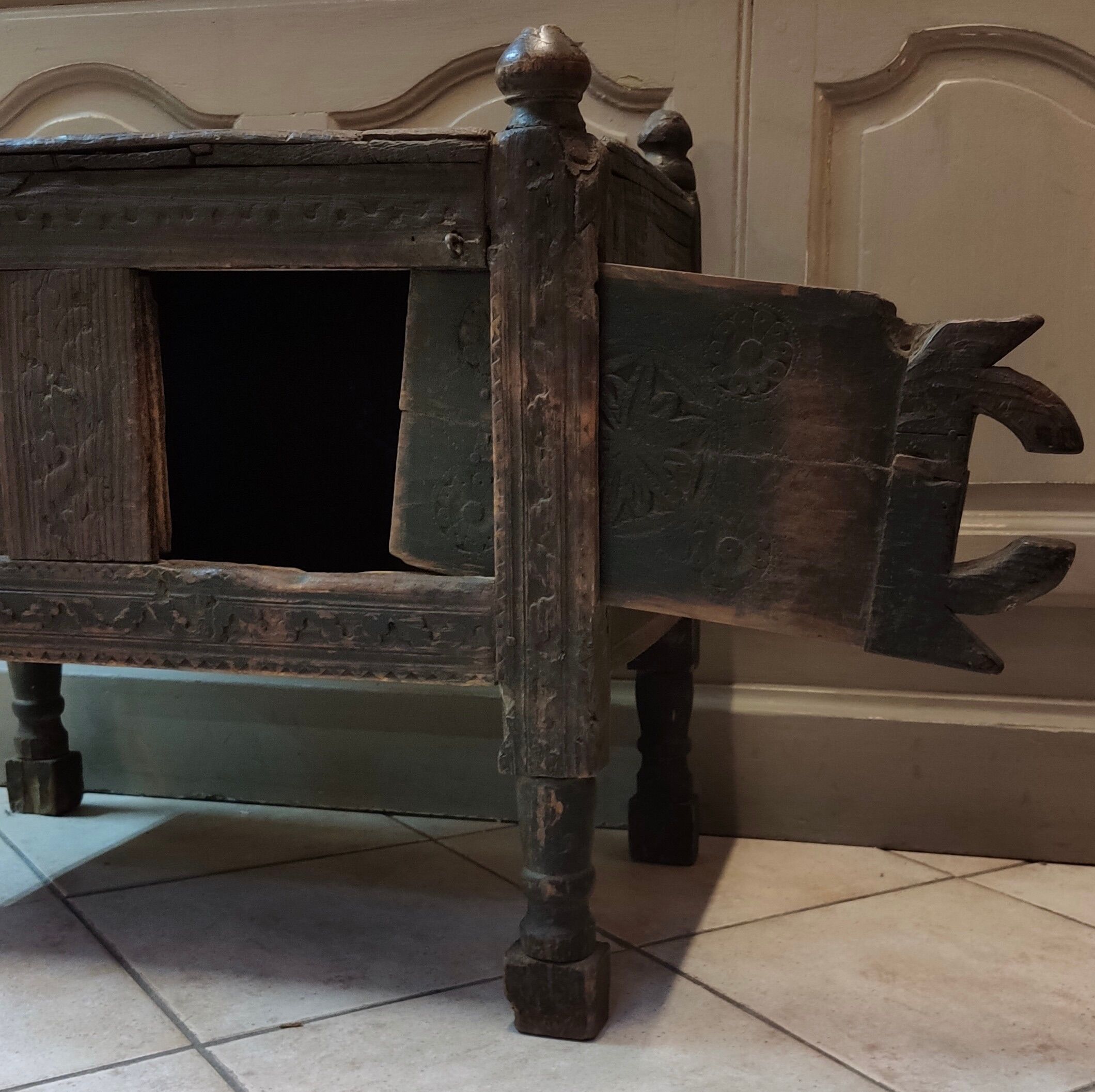 Small Afghan 19th Authentic Wedding Chest