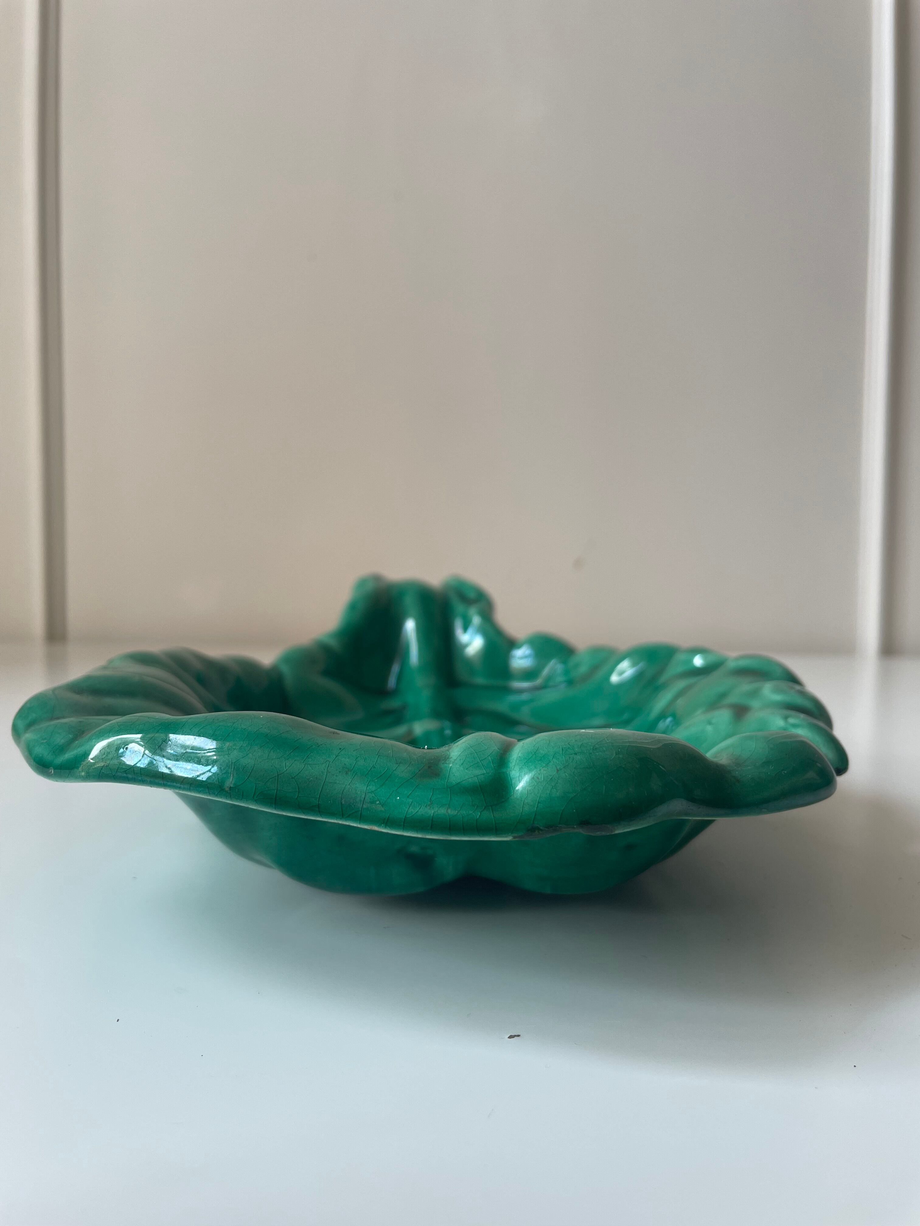 Vallauris ceramic leaf dish