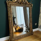 Miroir doré en bois