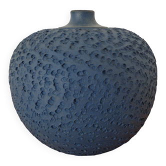 Bauhaus Blue Studio Ceramic Vase by Heiner Hans Körting, 1940s