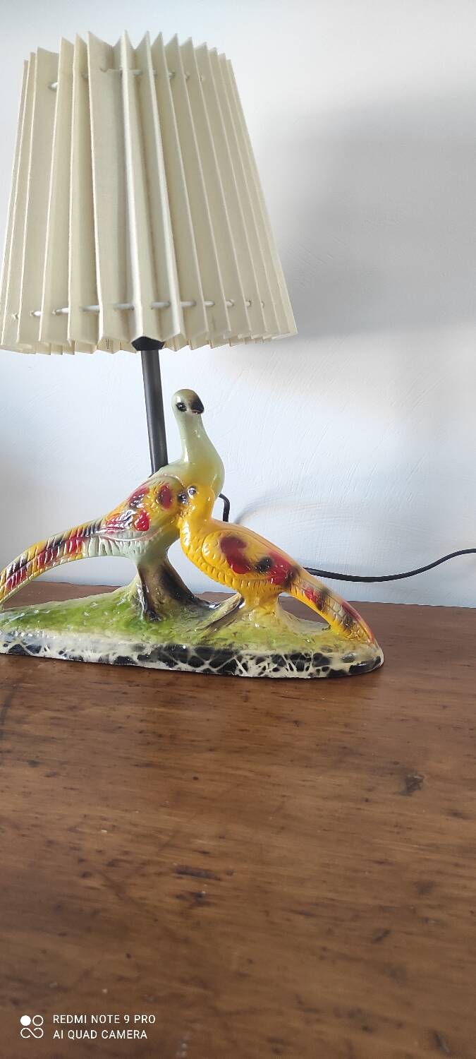 Lampe faisan Vintage