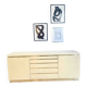 Buffet Jean-Claude Mahey in beige lacquer and brass – circa 1970