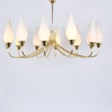 Classic glass chandelier, in the Stilnovo style, 1950s.
