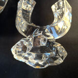 Cristallerie de Vannes le Châtel - Pair of torch candle holders - Cristal signé