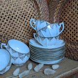 Vintage tea coffee service fine porcelain art deco gilded