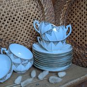 Vintage tea coffee service fine porcelain art deco gilded