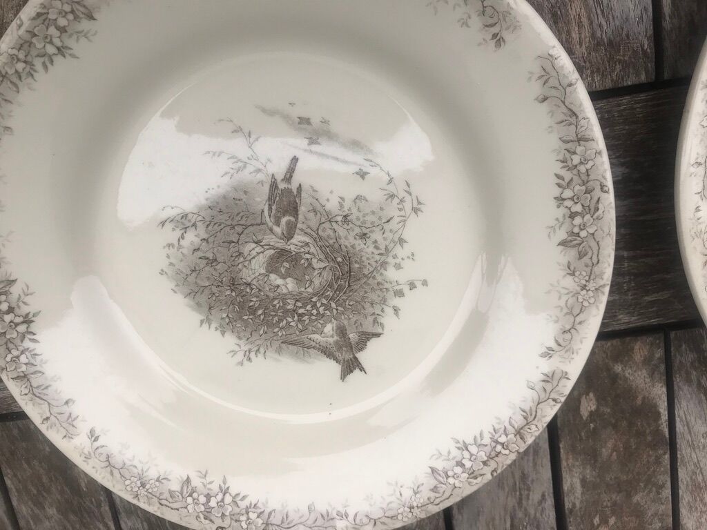 Bird plate duo Ch. Lecerf early XX