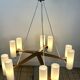 vintage Scandinavian chandelier 10 lights Östen Kristiansson for Luxus 1960s
