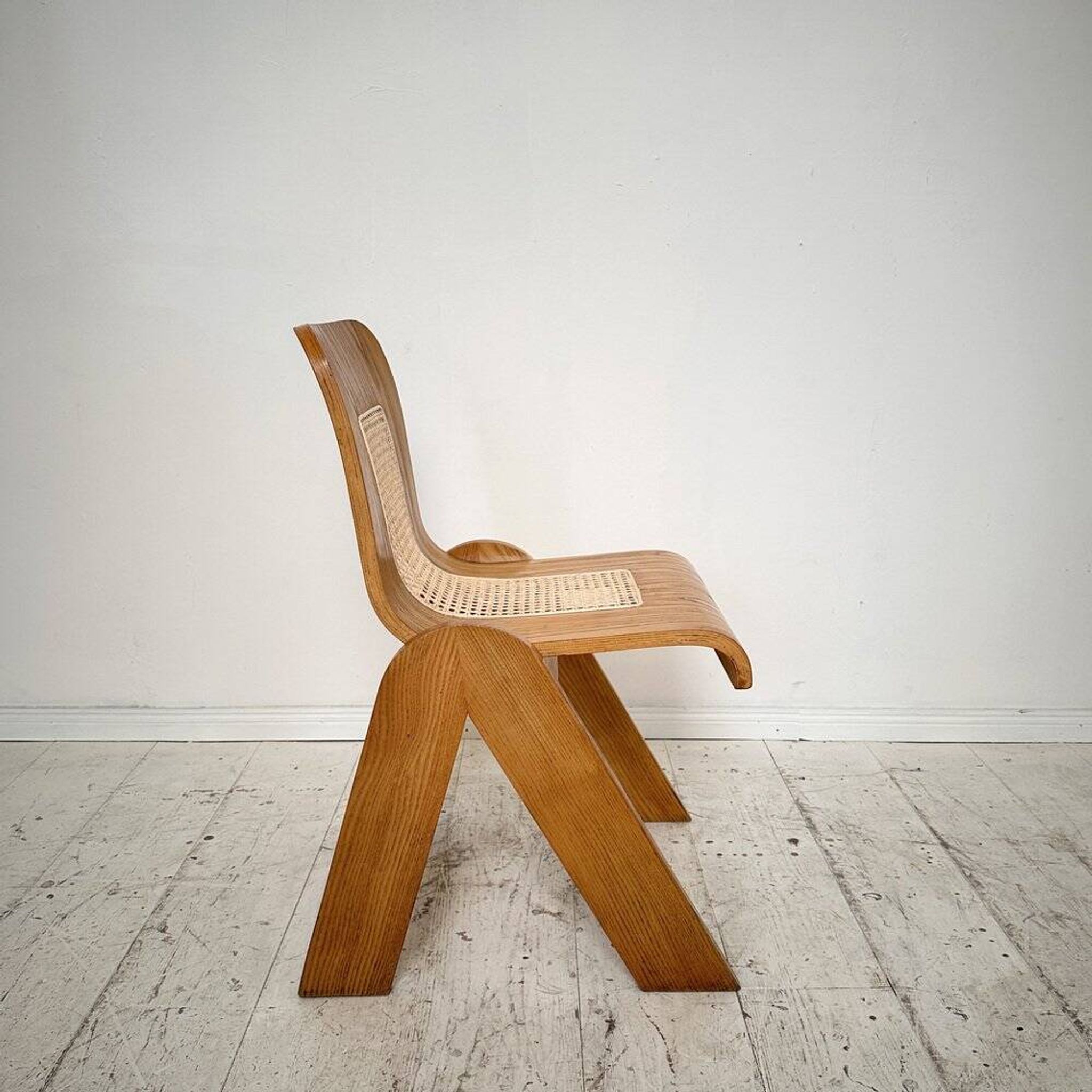 Italian chair in ash and caning by Gigi Sabadin for Stilwood, 1972