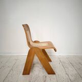 Mid-Century Italian Dining Chair in Ash and Cane by Gigi Sabadin for Stilwood, 1972