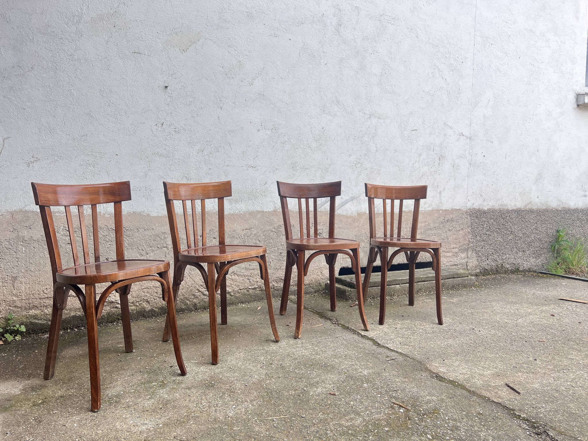 Lot 4 baumann chairs - bistro bar brasserie bohème vintage 1950 old