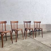 Lot 4 baumann chairs - bistro bar brasserie bohème vintage 1950 old