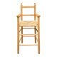 Old wooden and straw high chair for children