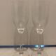 Two champagne flutes in Lalique Crystal