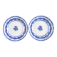 Pair of English earthenware plates, leaf pattern.