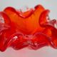 Artistic bowl ashtray in red glass, mid-century, Italy, 1970s.